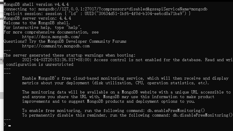win10安装mongodb 4.4.4 https://sdeno.com/wp-content/uploads/2021/04/mongodbdos123.png